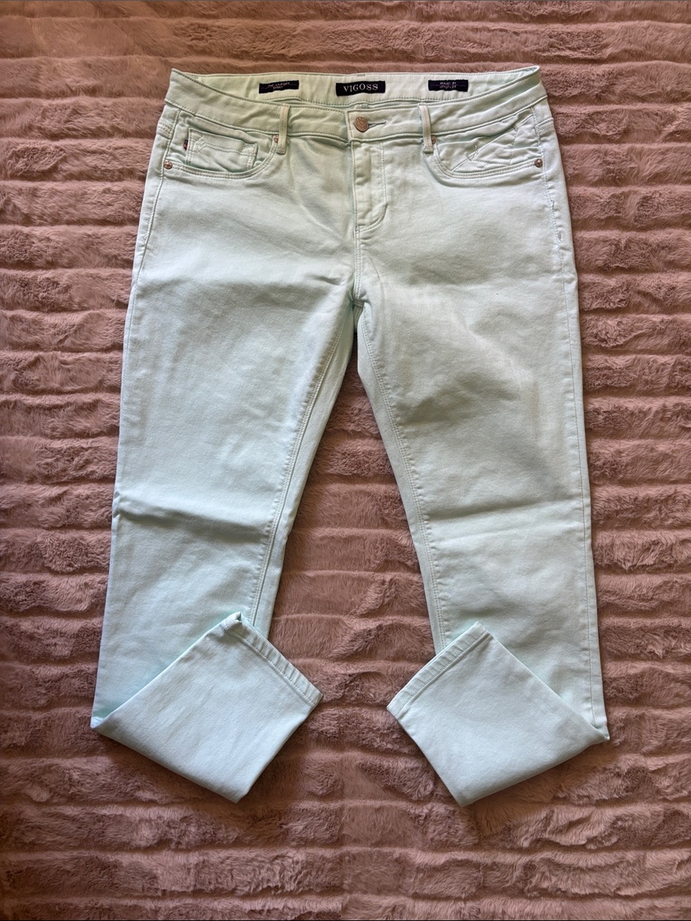 Vigoss Women's Pastel Mint Skinny Jeans